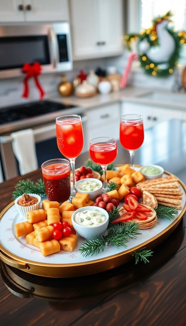 21 Christmas Kitchen Decor Ideas That'll Make You Feel the Holiday Spirit! - 15. Holiday-Themed Serving Trays