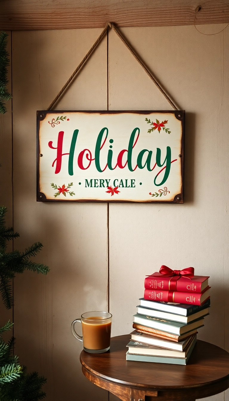 19 Nostalgic Vintage Christmas Decor Inspirations That Will Transport You Back in Time (#9 Is a Must-See!) - 11. Decorative Holiday Signs