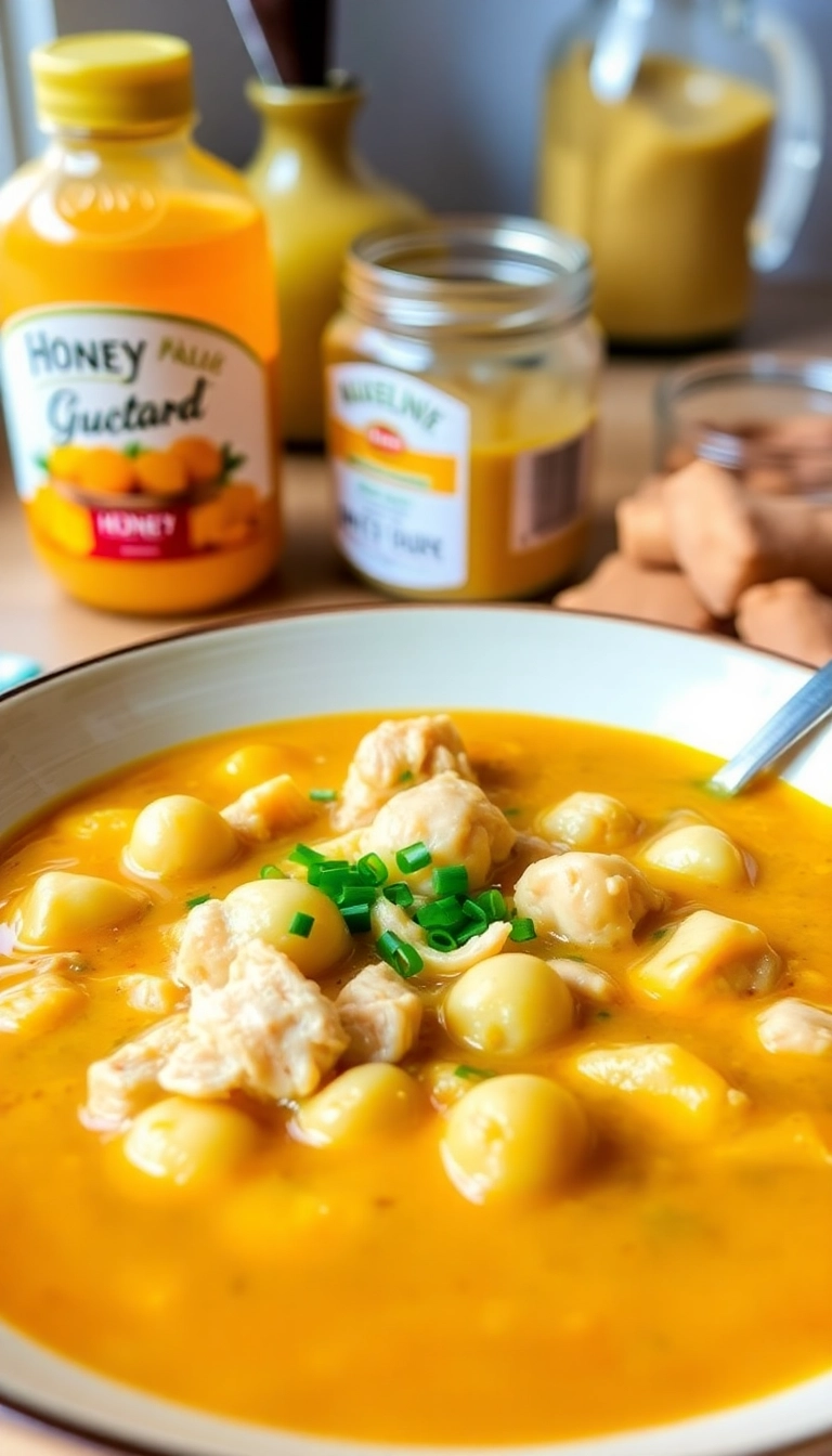 21 Chicken Gnocchi Soup Crockpot Ideas That Will Warm Your Soul! - 21. Honey Mustard Chicken Gnocchi Soup