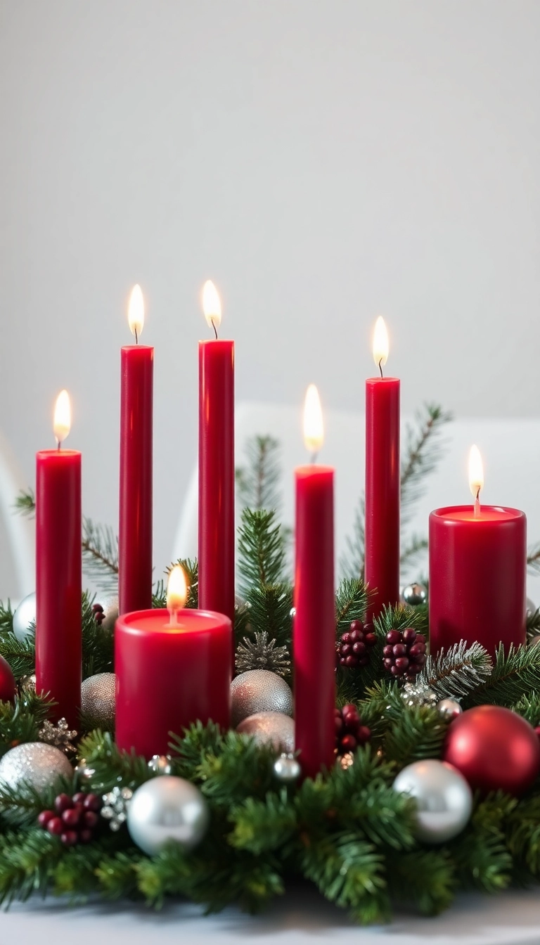 21 Creative Burgundy Christmas Inspiration Ideas That Will Leave Your Guests in Awe! - Burgundy Candles