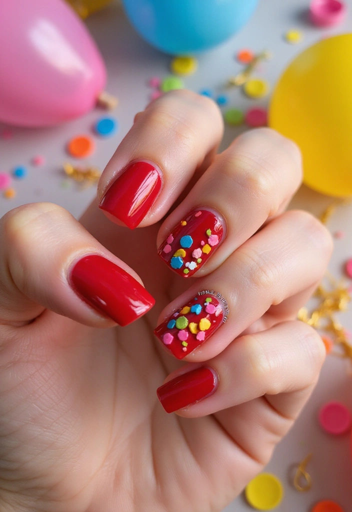 Transform Your Look with 15 Cherry Coded Nails DIY That Are Simply Irresistible! - 12. Cherry Confetti