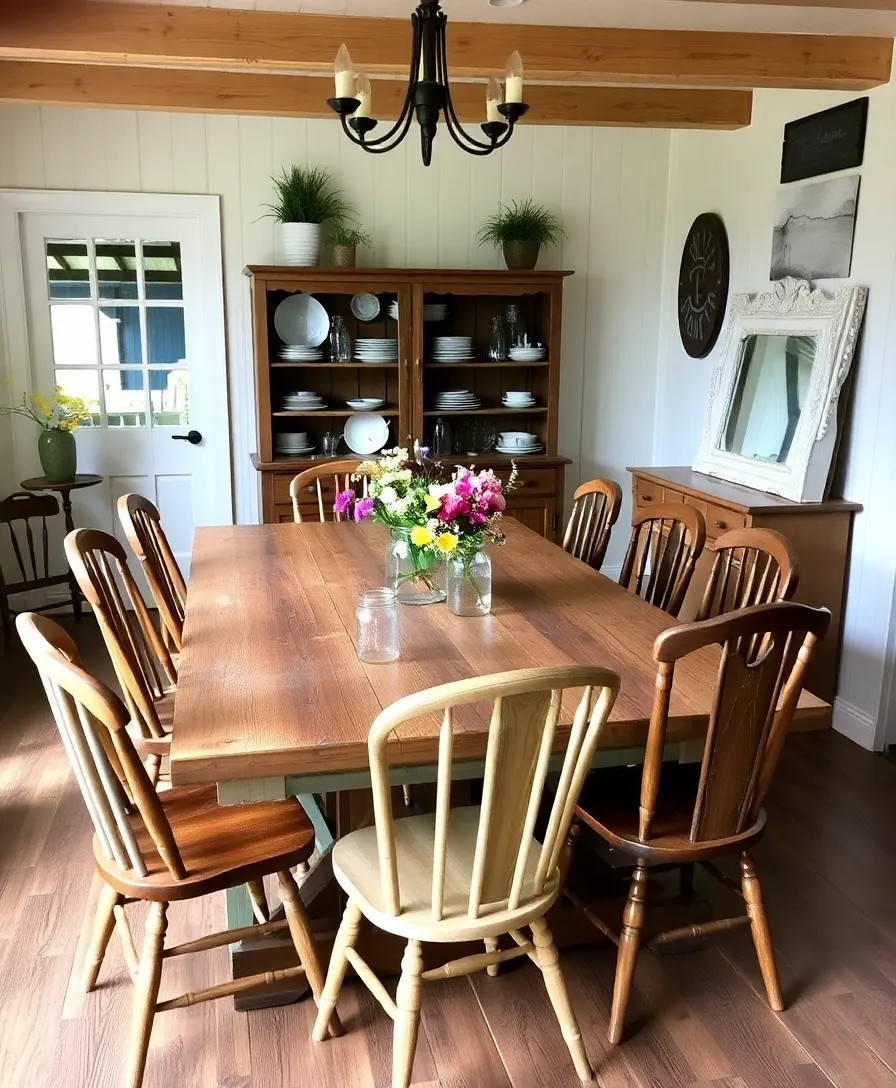 21 Whimsical Cottagecore Dining Rooms That'll Transport You to a Cozy Countryside! - 3. Rustic Farmhouse Vibes