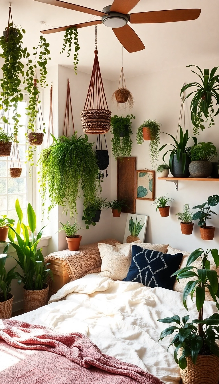 21 Cozy Boho Bedroom Ideas That'll Make You Feel Like You’re on a Permanent Vacation! - 9. Indoor Plants