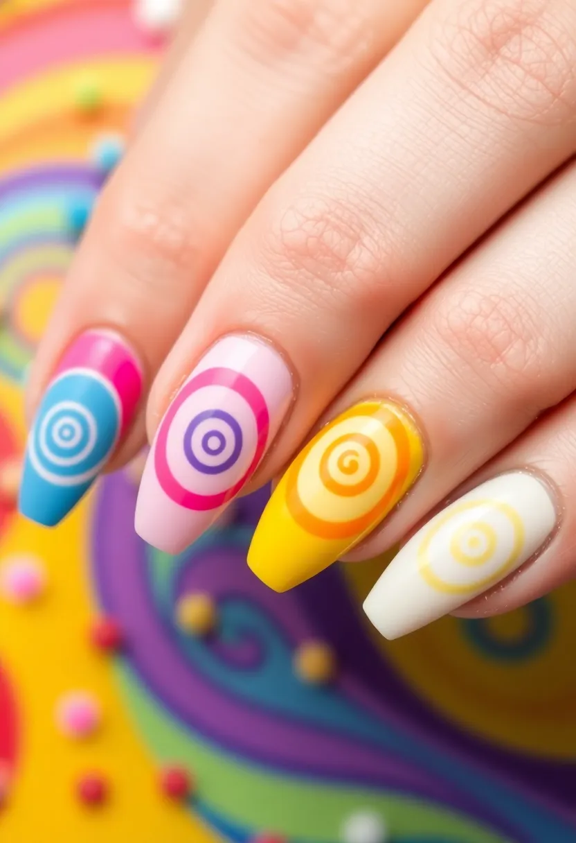 Spellbinding Arcane Nails: Transform Your Manicure Game - 15. Whimsical Whirls: Spirals and Twirls