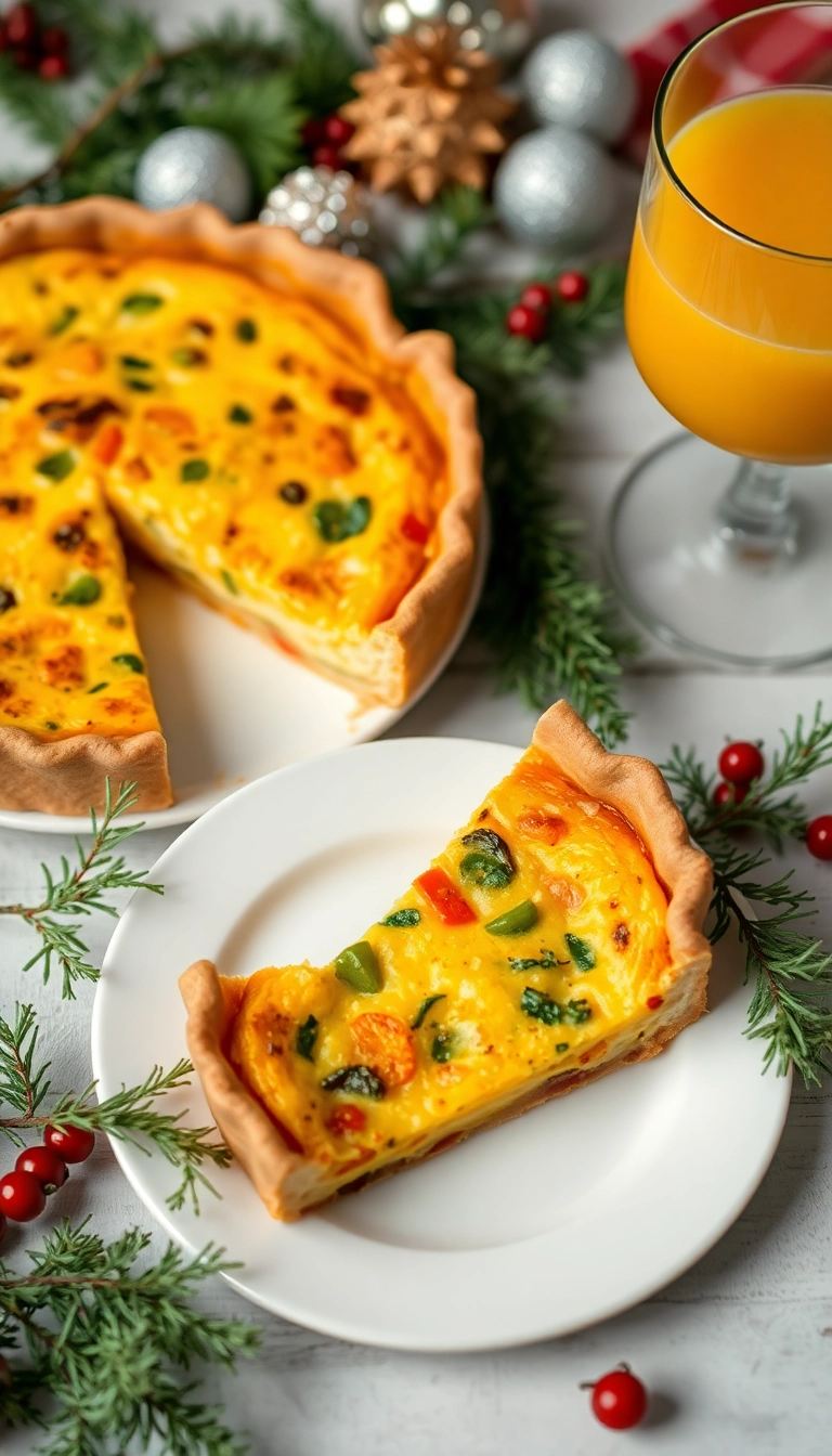 18 Christmas Breakfast Ideas That Will Make Your Mornings Merry! - 17. Festive Quiche