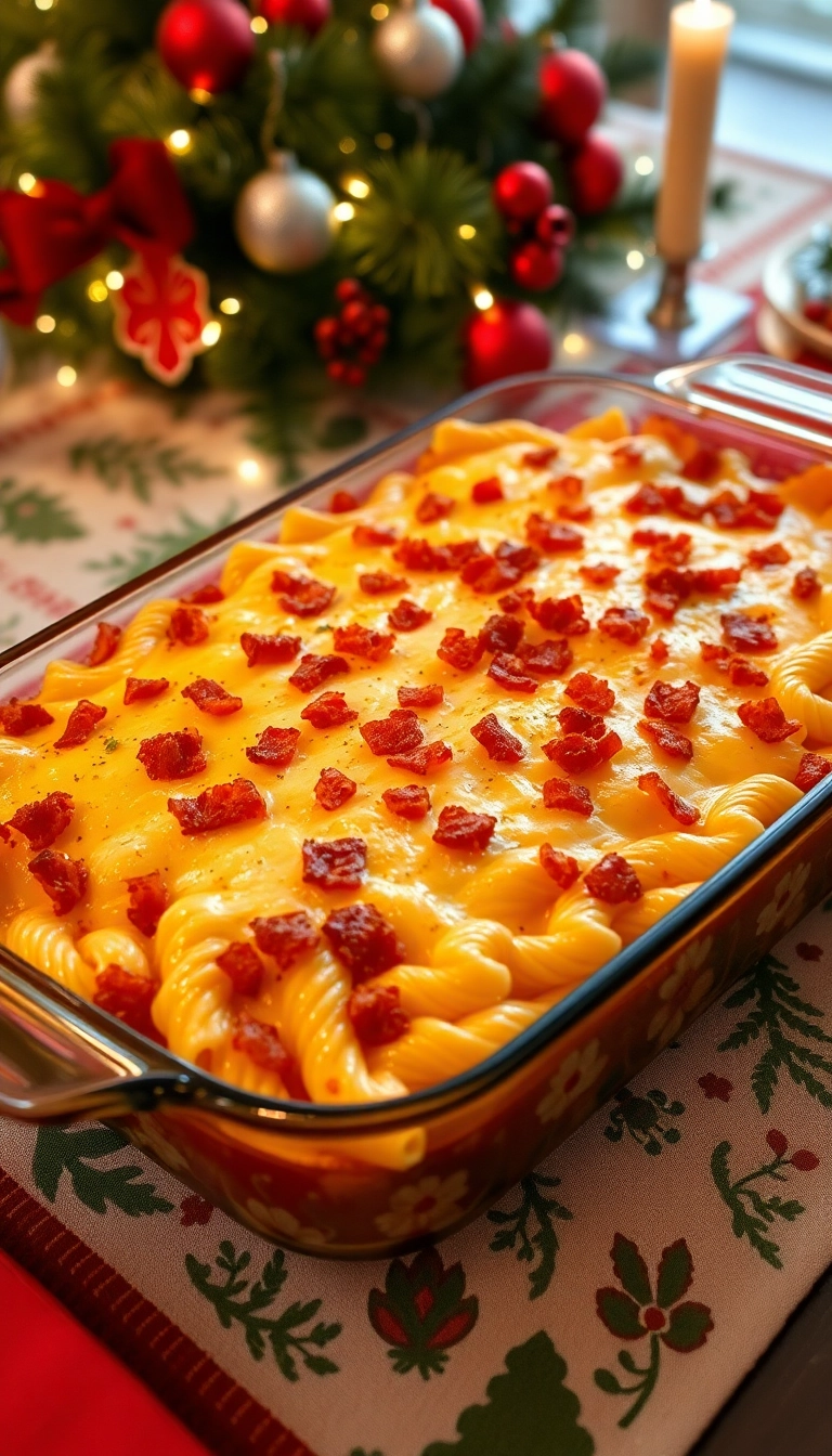 21 Christmas Pasta Recipe Ideas That'll Make Your Holiday Dinner Unforgettable! - 20. Cheesy Baked Pasta with Bacon