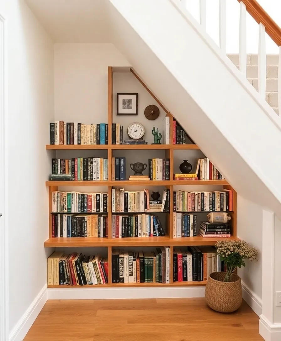 10 Creative DIY Bookshelf Designs That Will Wow Your Guests! - 9. Under-Stair Bookshelf