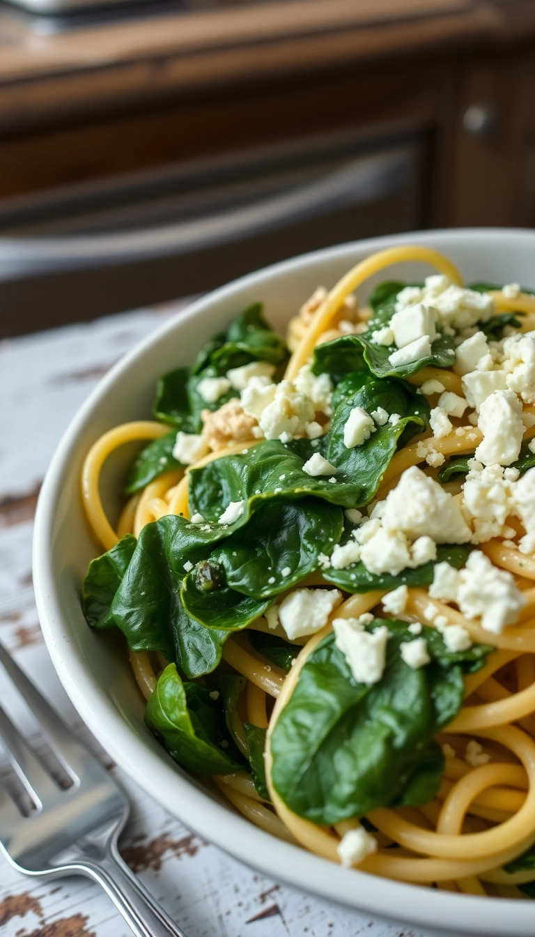 21 Low-Calorie Chicken Pasta Recipes You Can’t Resist (Especially #13!) - 2. Spinach and Feta Chicken Pasta