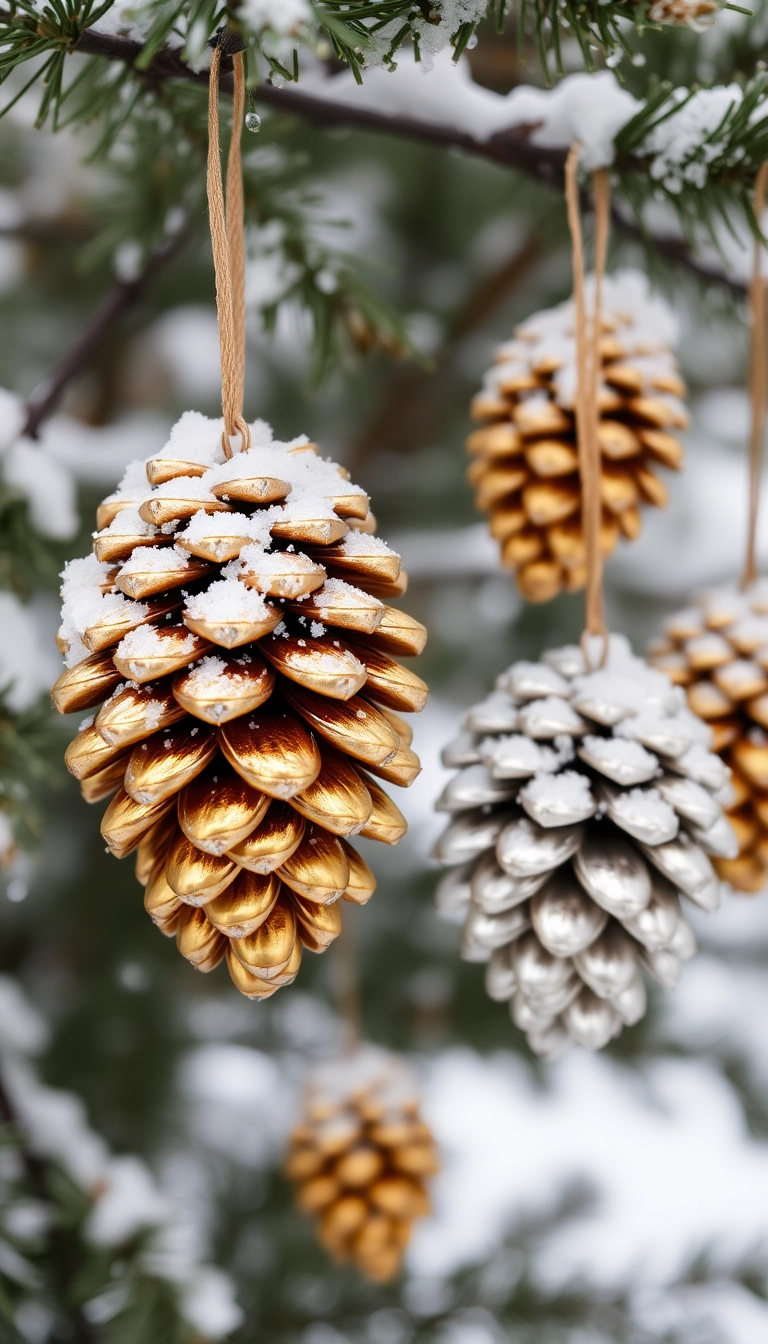 21 DIY Outdoor Christmas Decorations That'll Make Your Neighbors Jealous! - 12. Hanging Pinecone Ornaments