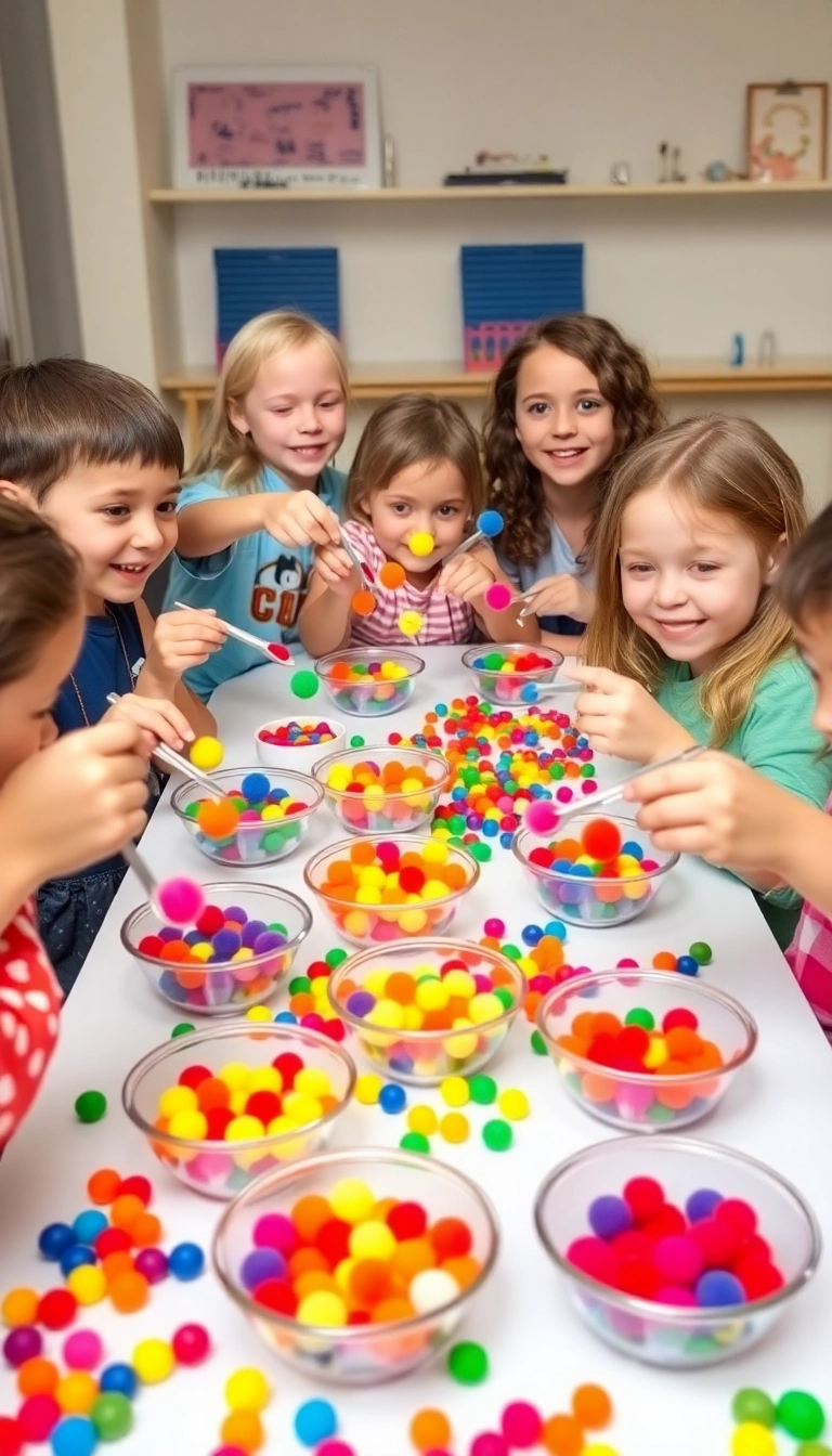 7 Easy Fine Motor Activities That Will Keep Your Kids Engaged (You Won't Believe #4!) - 4. The Great Pom-Pom Transfer Challenge!