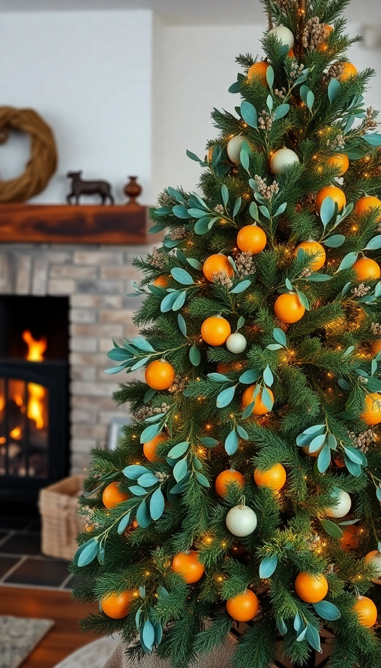 21 Cozy Farmhouse Christmas Tree Ideas That'll Make You Wish It Was Christmas Year-Round! - Natural Elements and Greenery