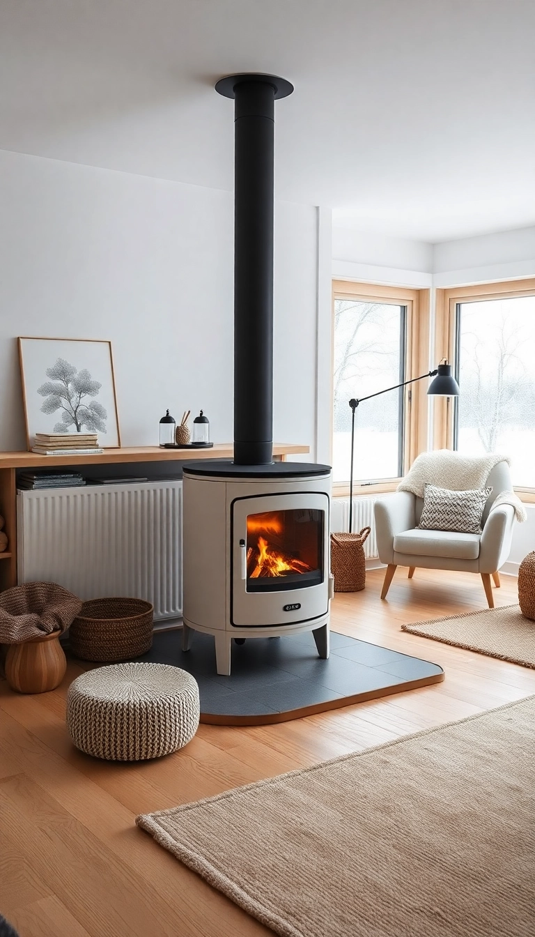 10 Cozy Wood Burning Stoves Ideas for Your Living Room (You'll Want to Snuggle Up with #4!) - 4. Scandinavian Simplicity