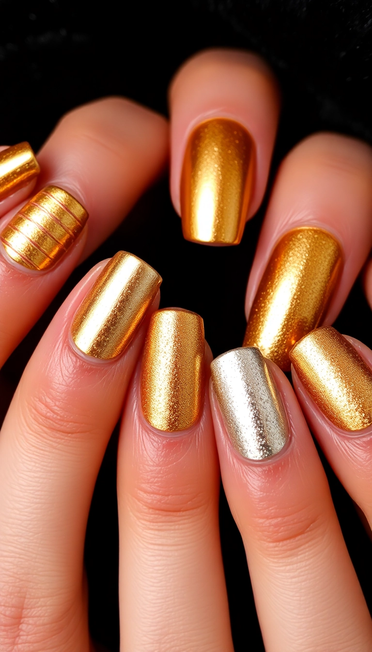 24 Punchy Nail Designs That'll Make You Want to DIY Right Now! - 14. Shimmering Metallics