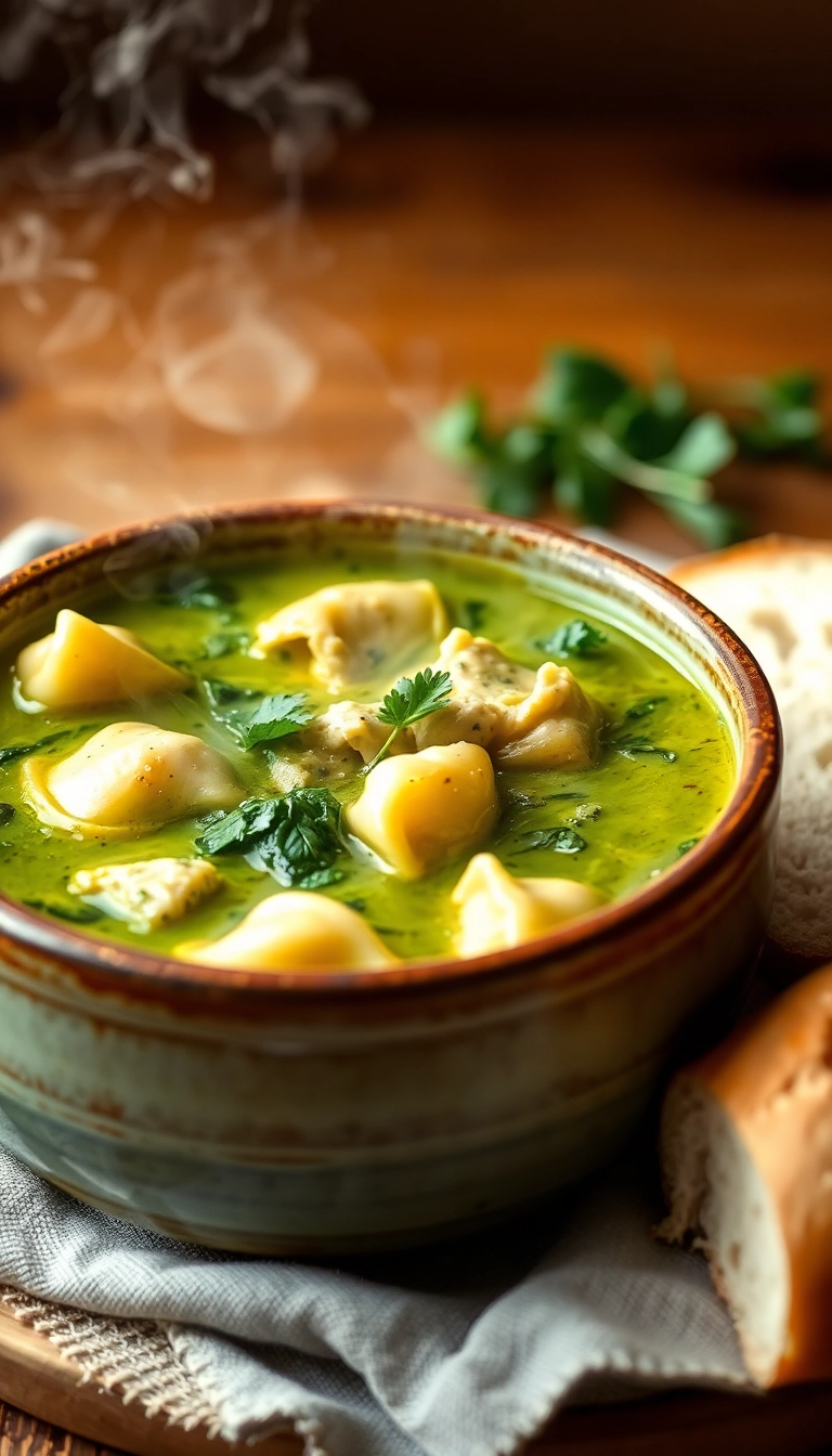 22 Chicken Tortellini Soup Ideas for a Cozy Night In (You Won't Want to Miss #10!) - 20. Chicken Tortellini Soup with Mustard Greens