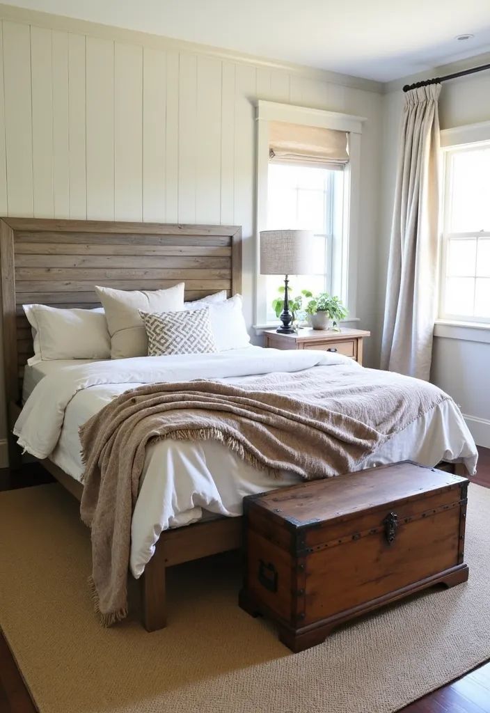 19 Bead Board Headboard Ideas That’ll Elevate Your Bedroom (You Won't Believe #8!) - 2. Rustic Farmhouse Charm