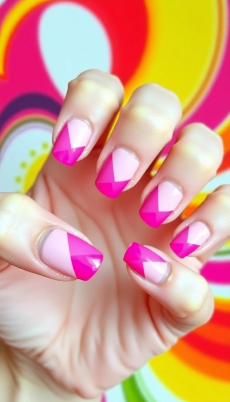 27 Stunning Pink Nail Ideas That Will Turn Heads (You Won't Believe #15!) - 16. Color Block