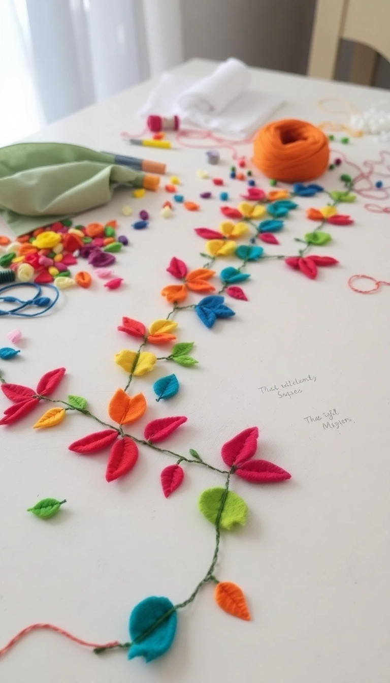 41 DIY Christmas Garland Ideas to Add Festive Flair 14 21 Unique DIY Christmas Garland Ideas That Will Wow Your Guests This Year! - Embroidered Felt Garland