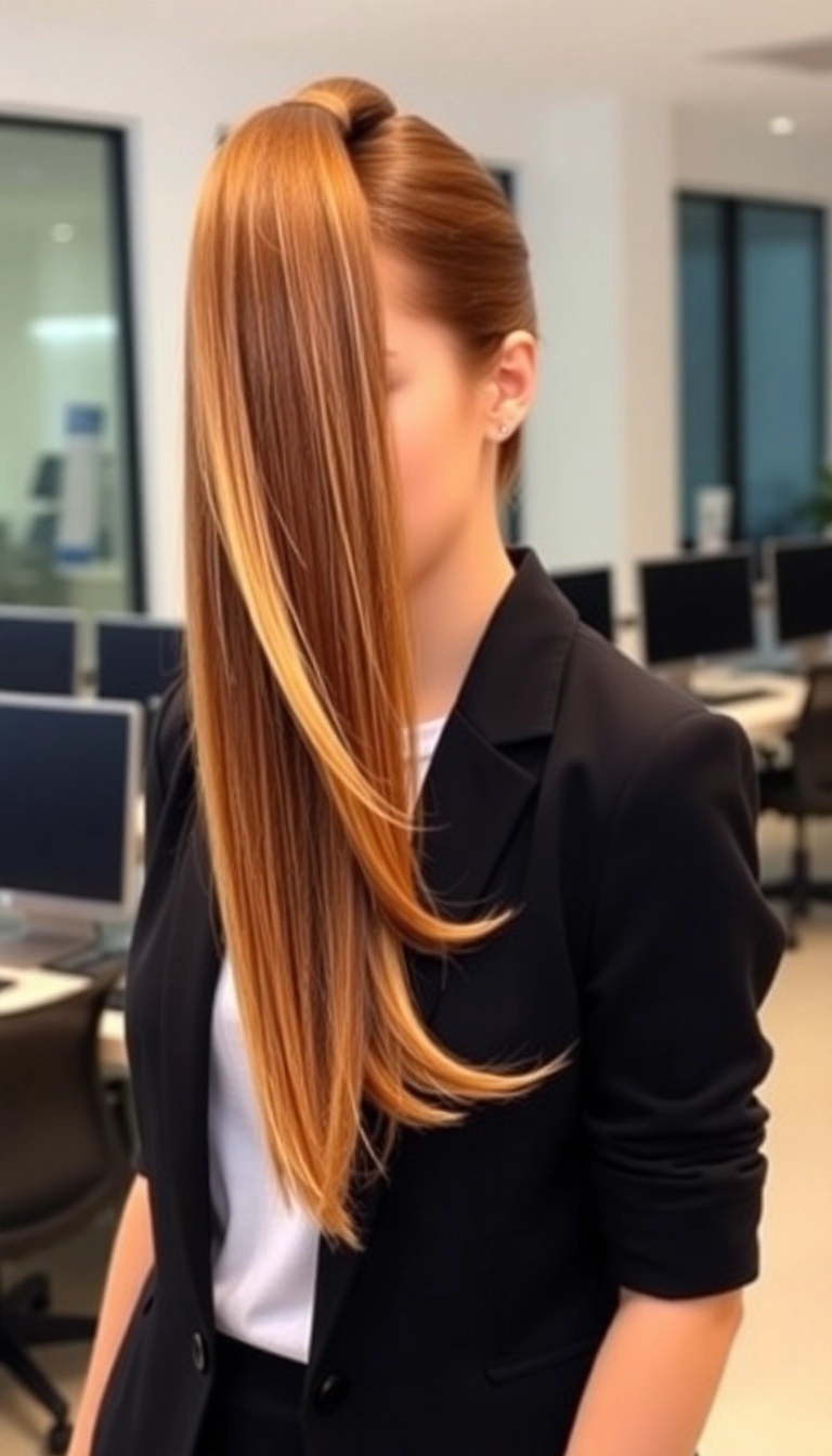 22 Stunning Hairstyles for Long Fine Hair That Will Transform Your Look! - 12. Sleek Ponytail