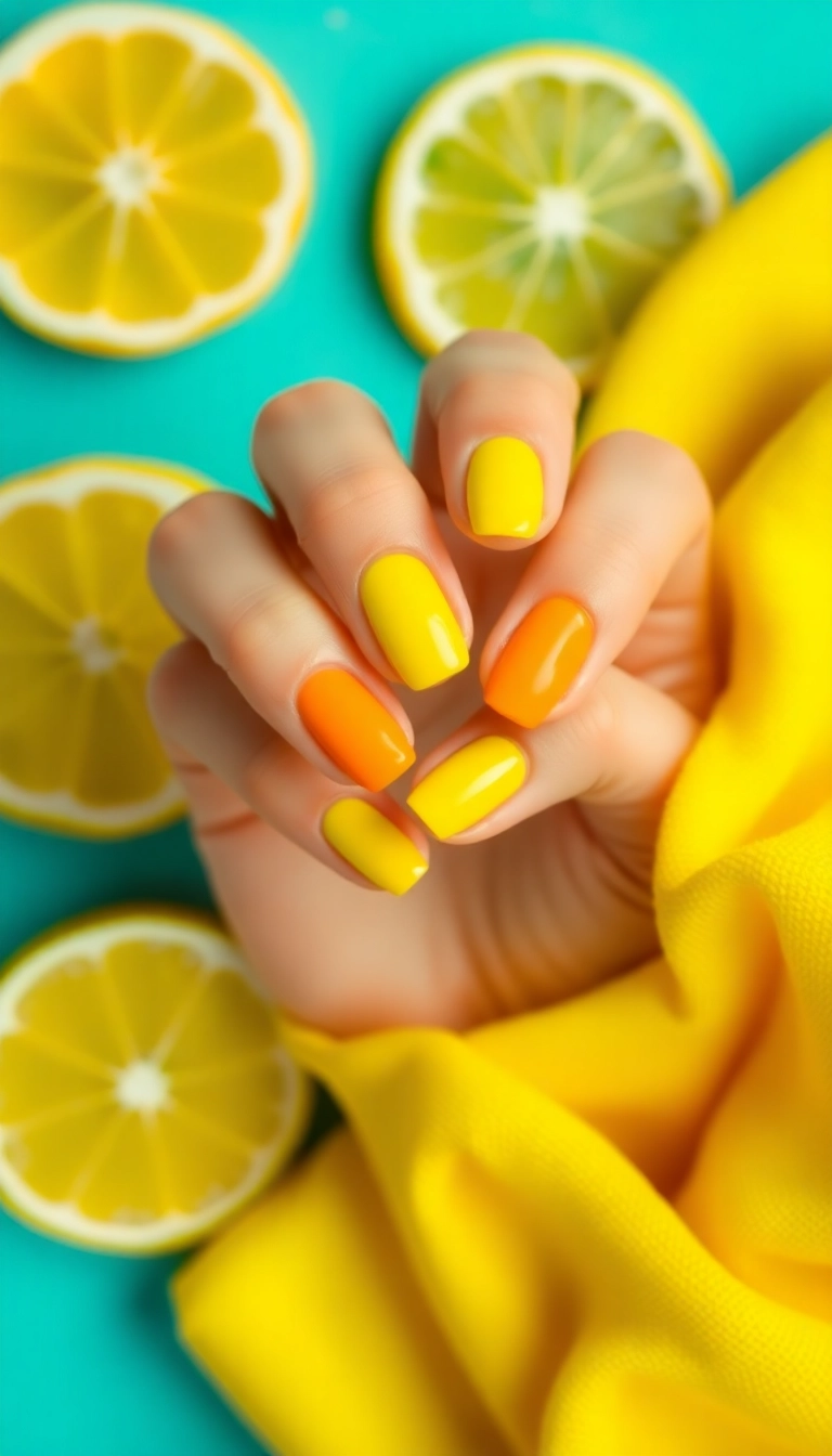 25 Best Ever Spring Nail Ideas That Will Make Your Friends Jealous! - 3. Bright Citrus Burst