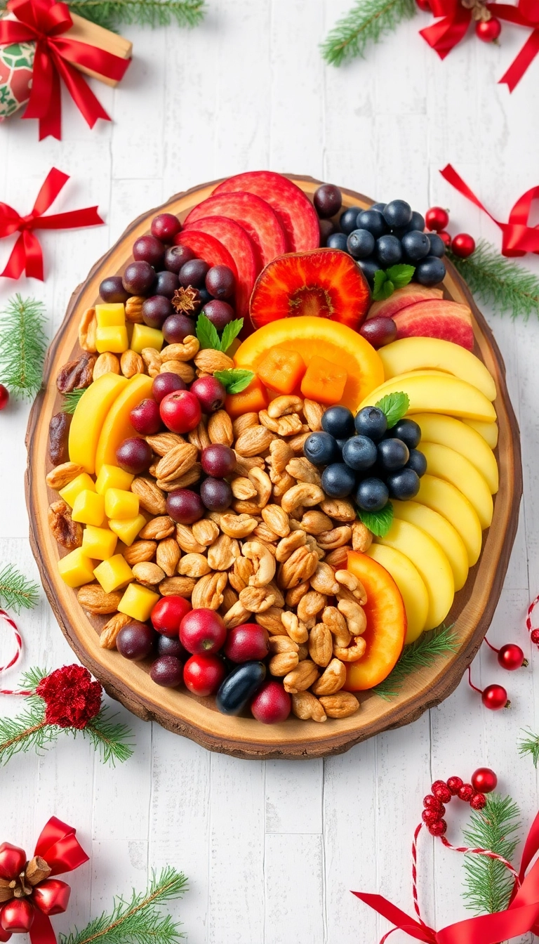 24 Irresistible Christmas Food Ideas for Your Next Holiday Gathering (Wait Until You See #5!) - 18. Holiday Fruit and Nut Platter