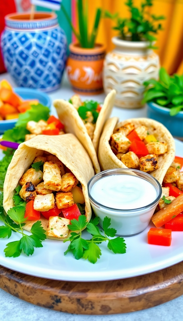 18 Healthy Dinner Recipes for Weight Loss That Taste Incredible! - 17. Greek Chicken Pita Pockets