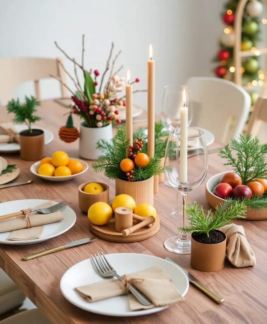 16 Gorgeous Christmas Table Decor Ideas That Will Dazzle Your Guests. - 14. Eco-Friendly Decor