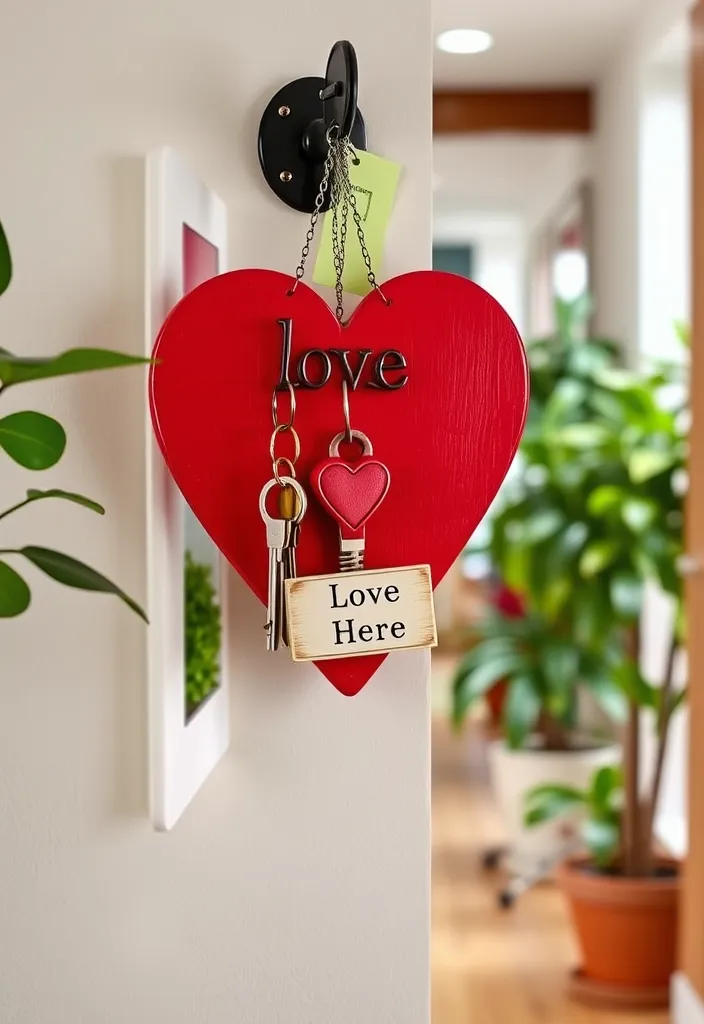 20 DIY Valentine's Day Projects That'll Impress Your Loved One (You’ll Want to Try #5!) - 5. Personalized Heart-Shaped Key Holder