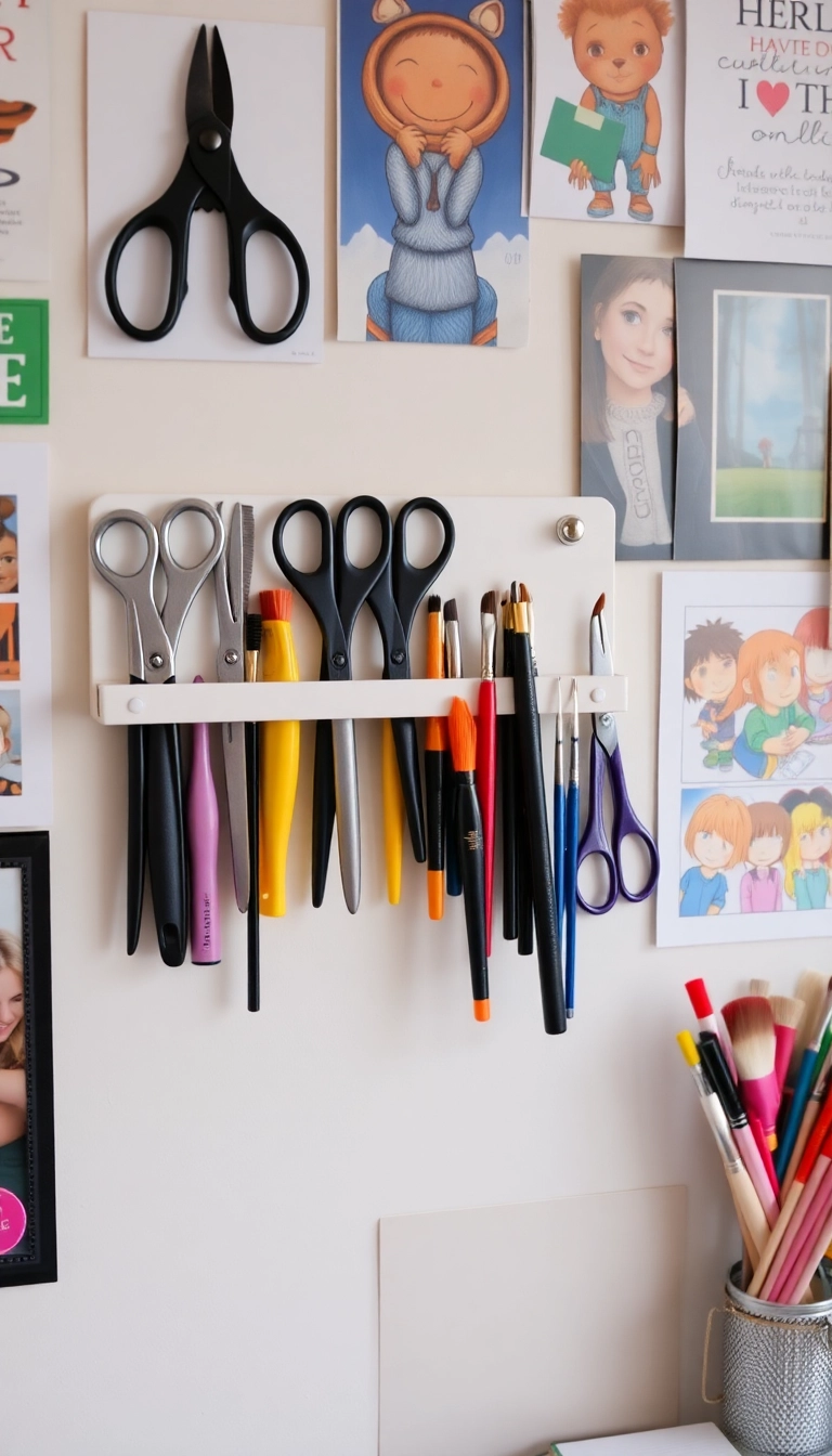 30 Genius Crafting Hacks That Will Change the Way You Create (Tip #15 Will Blow Your Mind!) - 20. Use a Magnetic Strip for Tool Organization