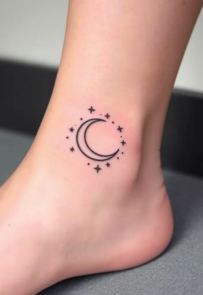 15 Stunning Moon Tattoo Designs That Will Inspire Your Next Ink Adventure! - 14. Moon and Stars