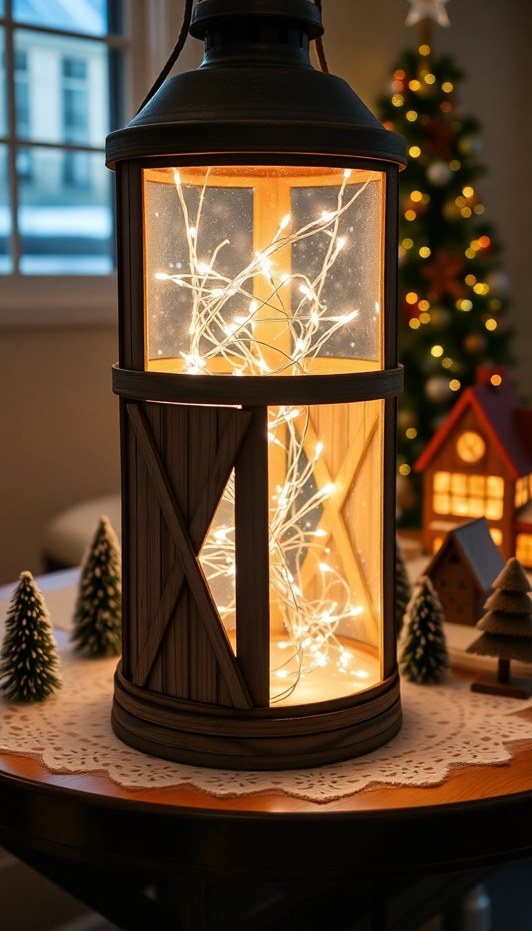 21 Stunning Christmas Village Display Platform Ideas You Must Try This Holiday Season! - 18. Lantern Display