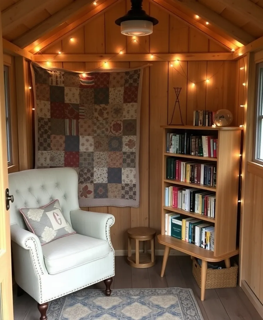 13 Wood Cabin Reading Nooks That Will Make You Want to Curl Up with a Book! - 5. The Cozy Cabin Shed