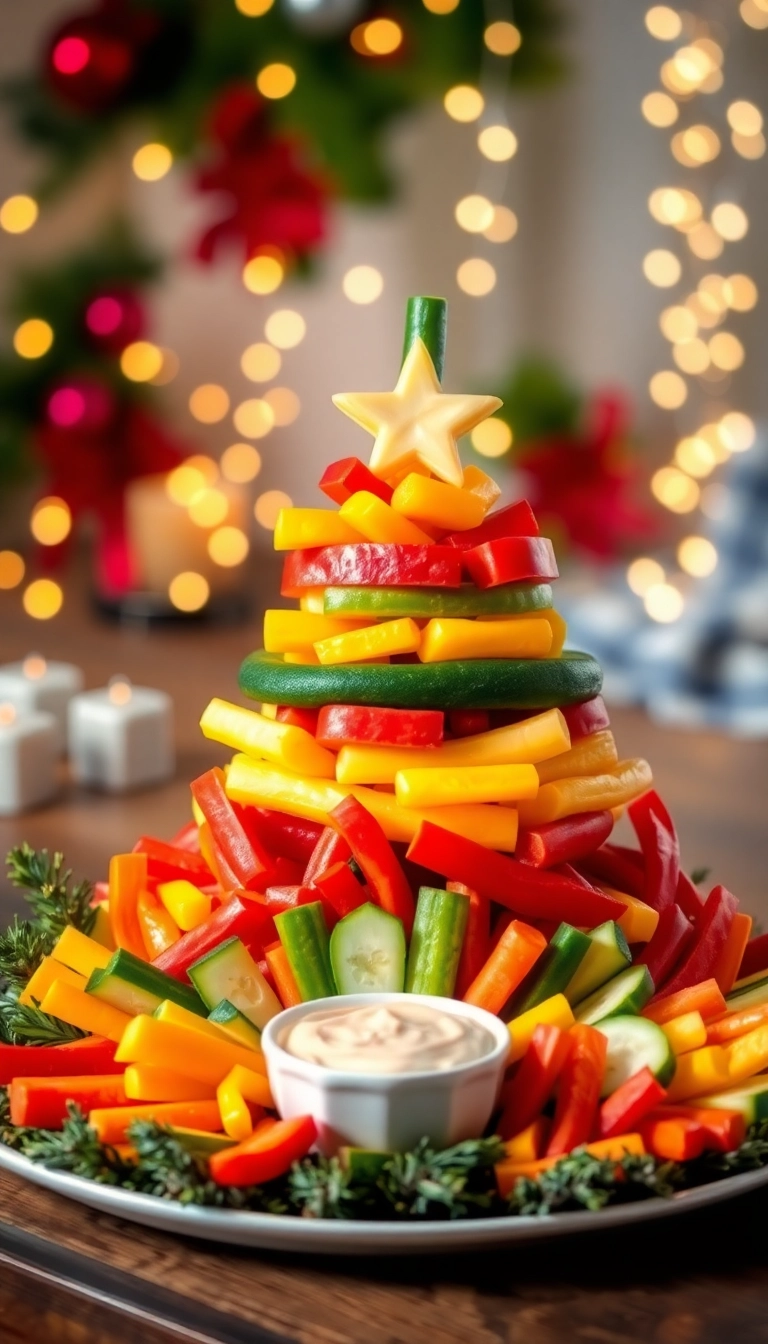 24 Christmas Snacks That Will Steal the Show at Your Holiday Party! - 8. Holiday Veggie Platter