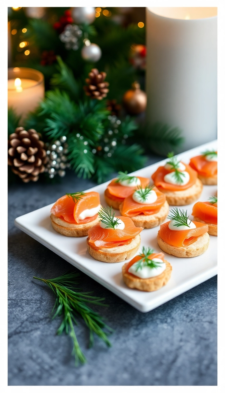 22 Festive Appetizers to Make Your Christmas Party Unforgettable (Don't Miss #7!) - 17. Smoked Salmon Canapés