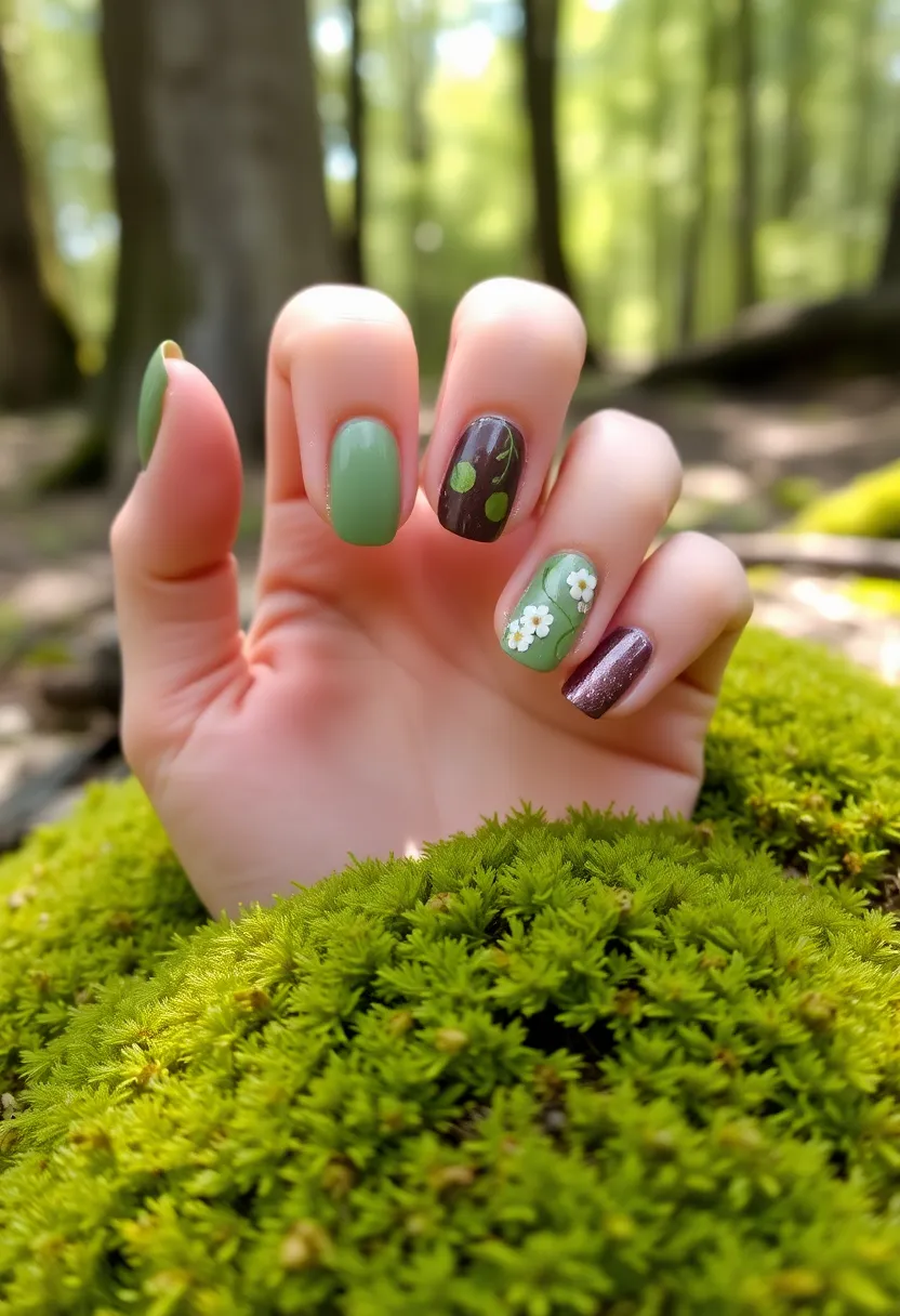 Spellbinding Arcane Nails: Transform Your Manicure Game - 3. Enchanted Forest: Nature-Inspired Nail Designs