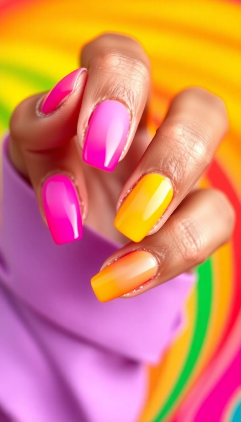 25 Mexican Style Nail Designs That Will Make You the Star of Every Fiesta! - 6. Bright Ombre