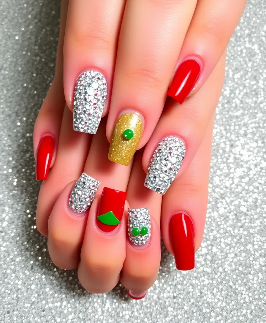 25 Festive December Nails That Will Make You the Star of Every Holiday Party! - 8. Sparkling Silver Glitter