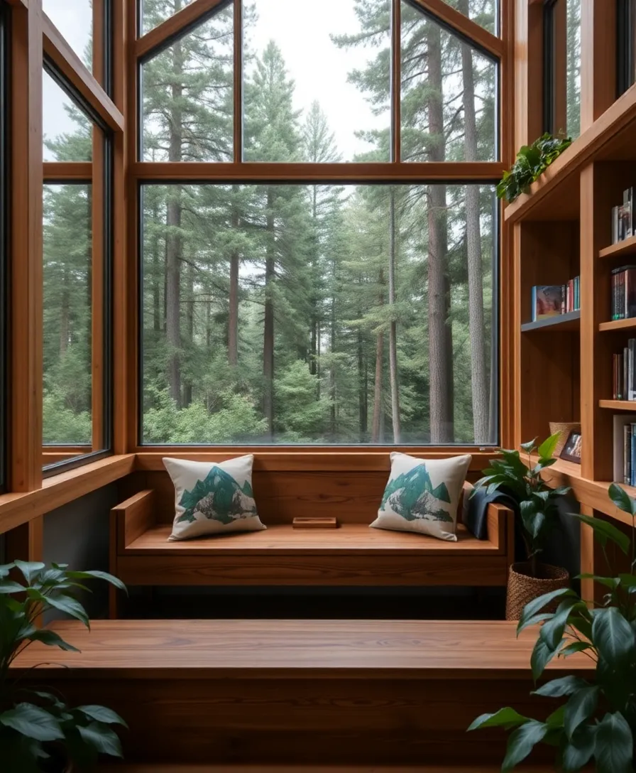 13 Wood Cabin Reading Nooks That Will Make You Want to Curl Up with a Book! - 4. The Nature-Inspired Nook