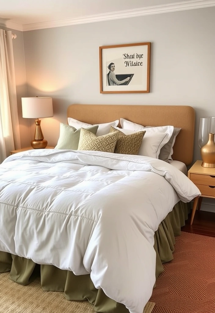 15 Dreamy Mid-Century Modern Bedroom Makeovers That Cost Less Than $500 (You Won't Believe #9!) - 6. Layered Bedding for Comfort