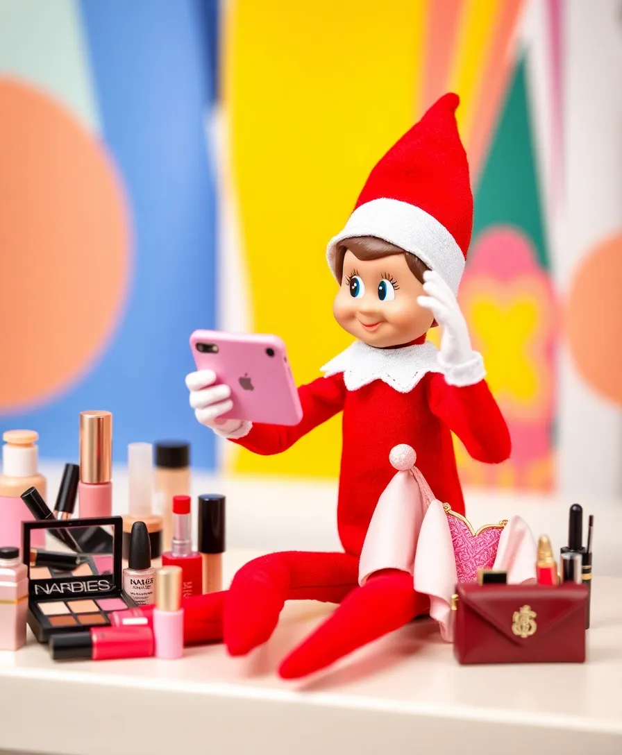 10 Outrageously Funny Elf on the Shelf Ideas for Adults This Holiday Season! - 9. Elf as a Social Media Influencer