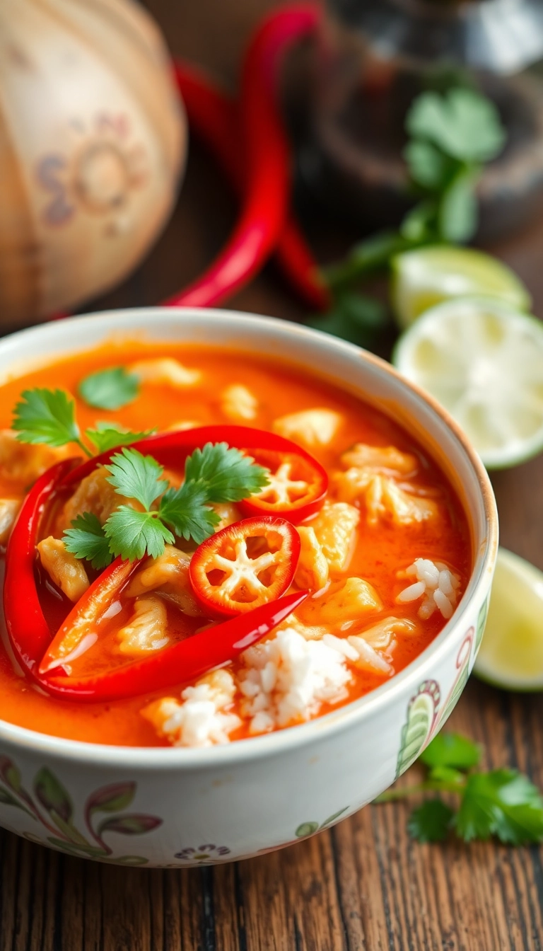 24 Chicken Rice Soup Ideas That'll Warm Your Soul (You Won't Believe #16!) - 3. Spicy Thai Chicken Rice Soup