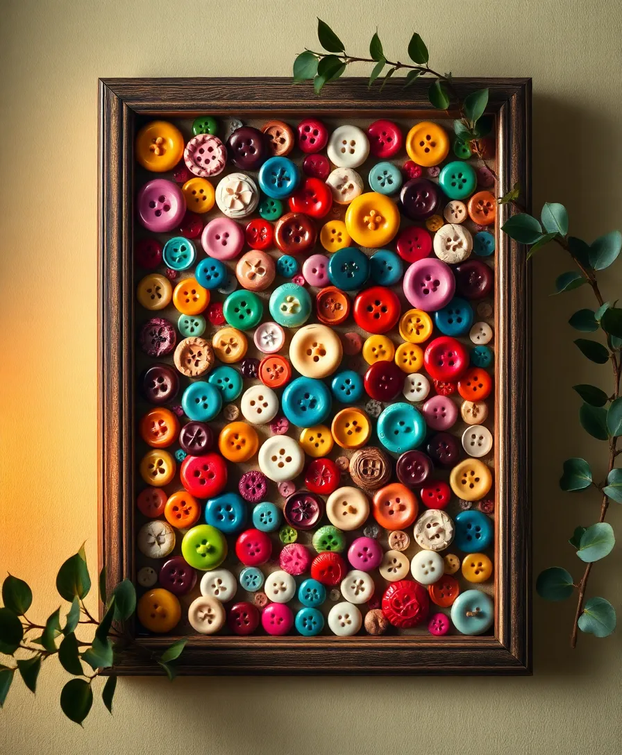 20 Upcycled Decor Ideas That'll Inspire Your Inner Vintage Lover! - 17. Vintage Button Art