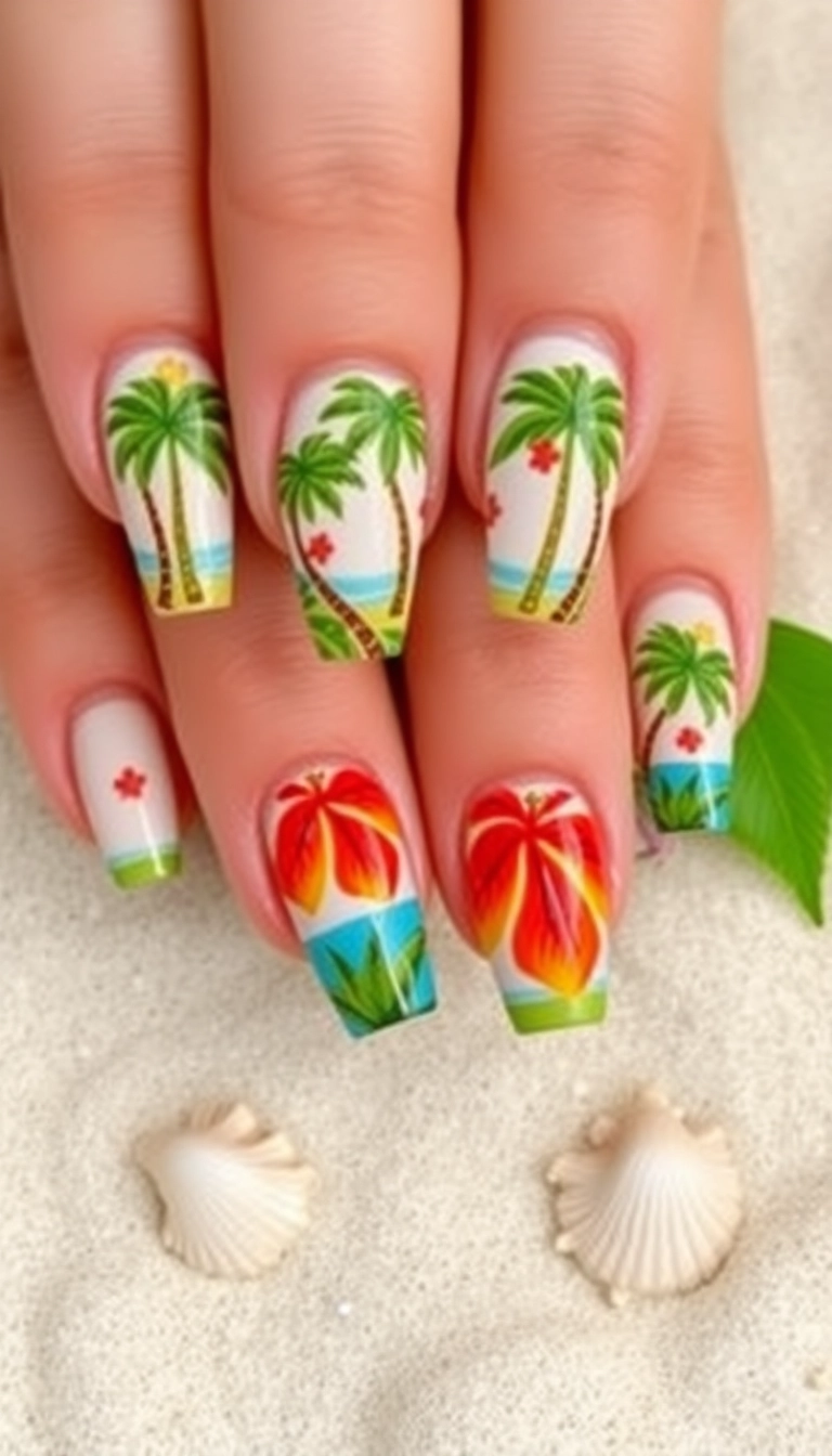 25 Best Ever Spring Nail Ideas That Will Make Your Friends Jealous! - 7. Tropical Paradise