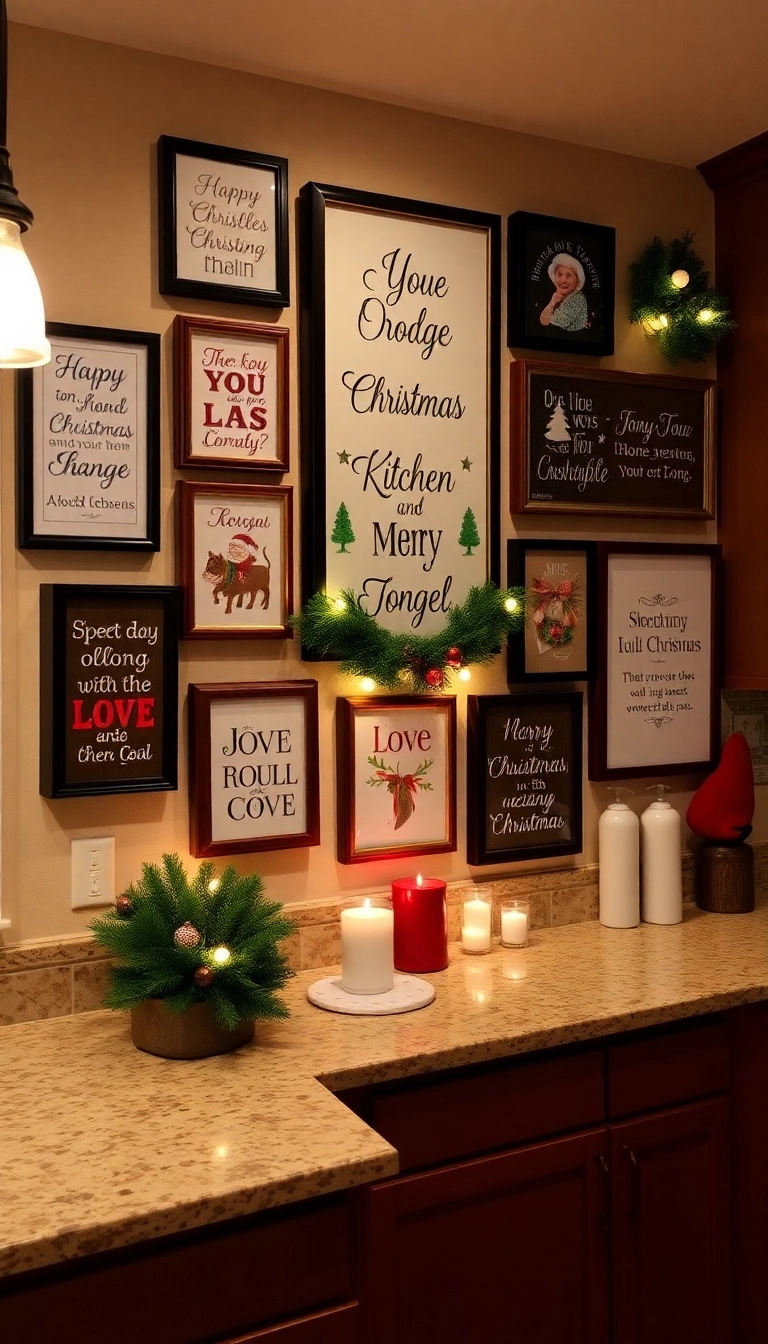 21 Christmas Kitchen Decor Ideas That'll Make You Feel the Holiday Spirit! - 20. Christmas-Themed Wall Art