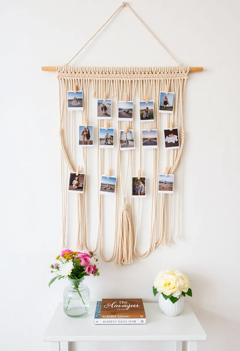 10 Budget-Friendly Macrame Wall Art Ideas That Will Wow Your Guests (You’ll Love #3!) - 6. Macrame Photo Display