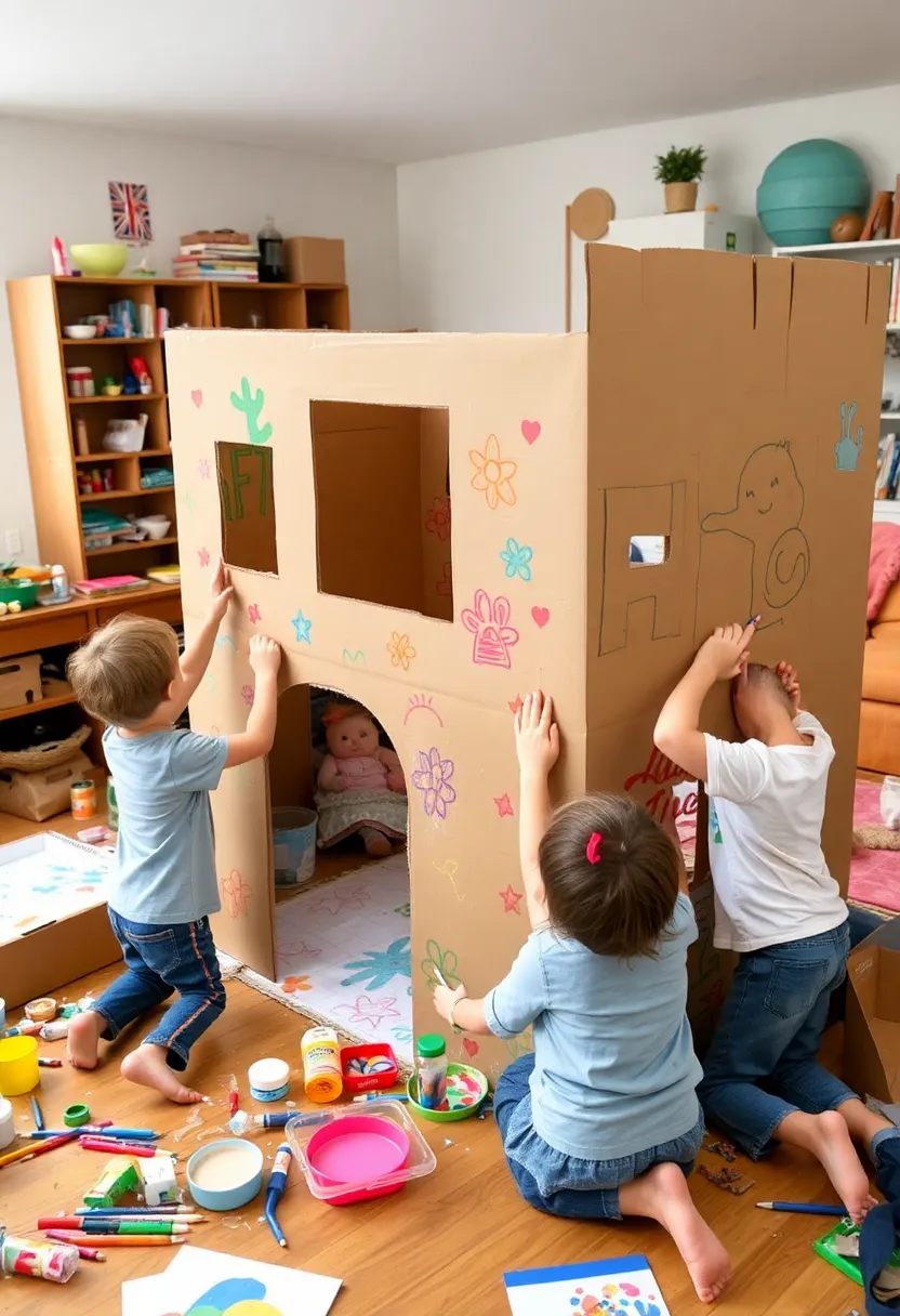 20 Fun Crafts for Kids That'll Keep Them Busy for Hours (You'll Love #15!) - 10. Cardboard Box Forts