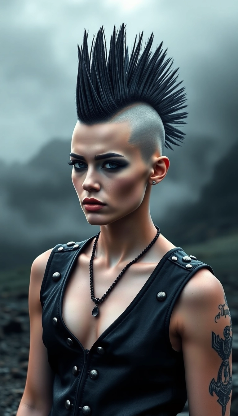 27 Short Goth Haircuts That'll Make You Stand Out in a Crowd (You Won't Believe #15!) - 8. Gothic Mohawk