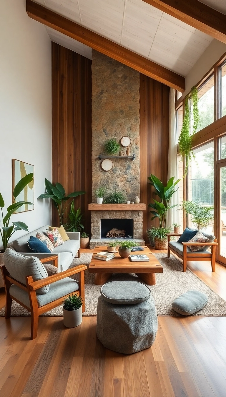 21 Stunning Living Room Ideas That'll Make You Want to Stay In Forever! - 10. Nature-Inspired