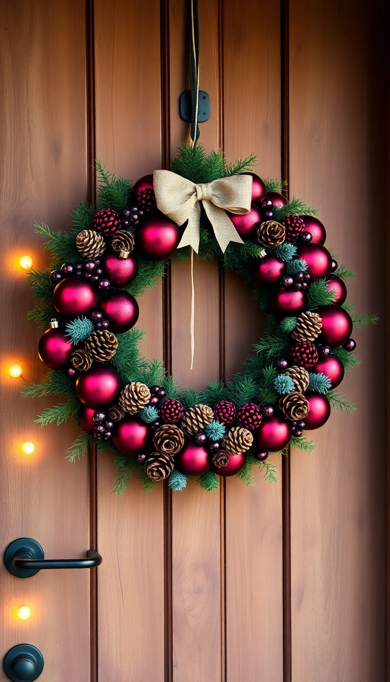 21 Creative Burgundy Christmas Inspiration Ideas That Will Leave Your Guests in Awe! - Burgundy Christmas Wreaths