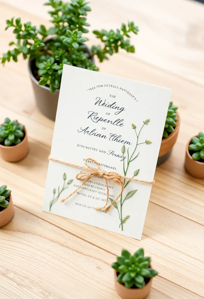 21 Stunning Green Wedding Theme Ideas That Will Make Your Heart Skip a Beat! - 6. Eco-Friendly Invitations