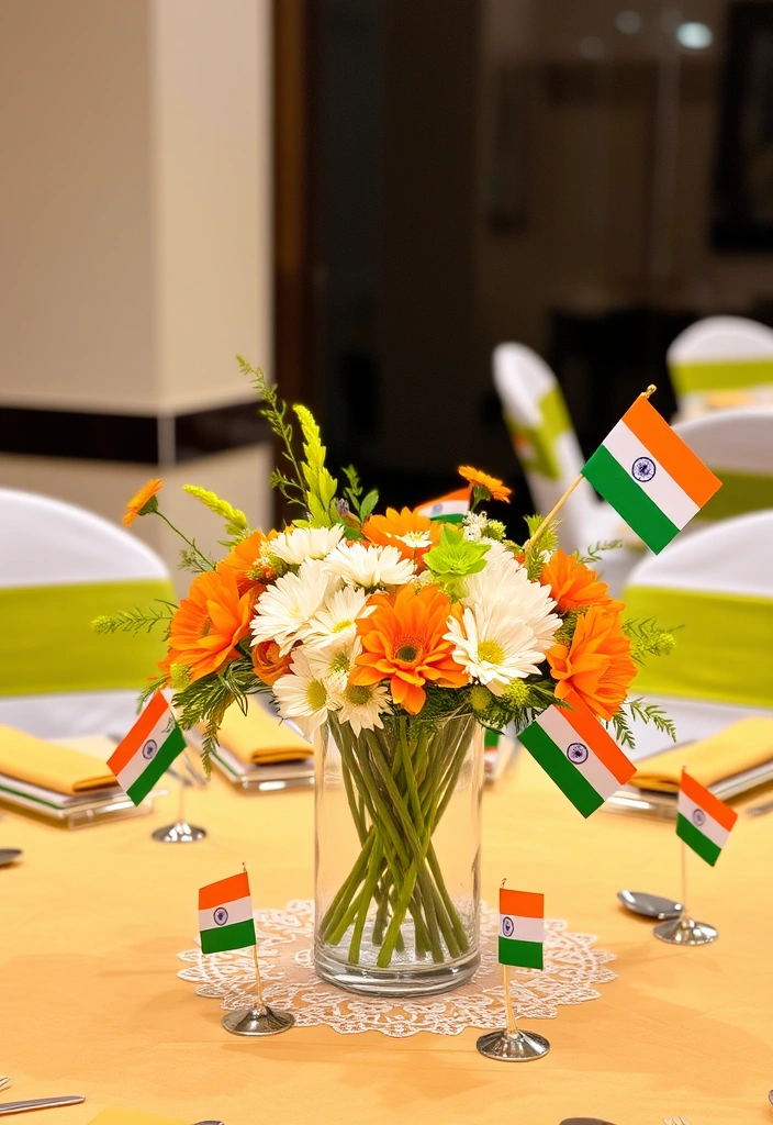 12 DIY Republic Day Decor Ideas That Are Easier Than You Think! - 3. Festive Table Centerpiece